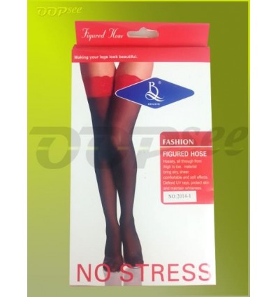 XL Black Stockings with Red Ribbon