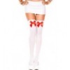 Opaque Thigh Highs with satin Bow