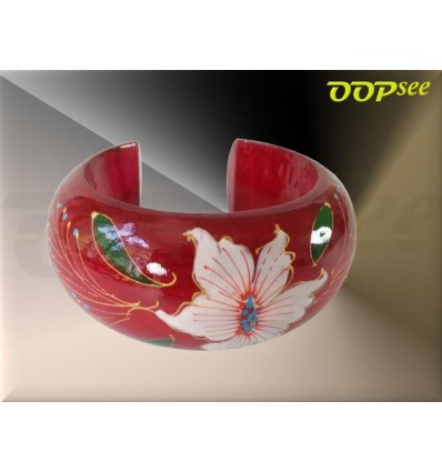 White Flower & Leaves Bangle (10 colours)