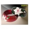 White Flower & Leaves Bangle (10 colours)