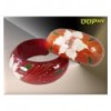 White Flower & Leaves Bangle (10 colours)
