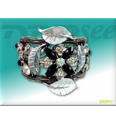Open flower with leaves Bracelet (7 colours)