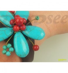 Leather Flower Bracelet (3 colours)