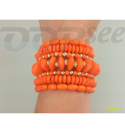 Seven in an Orange row Bracelet