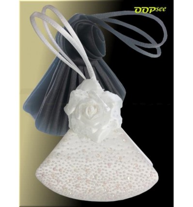 Shiny White Triangler beauty bag