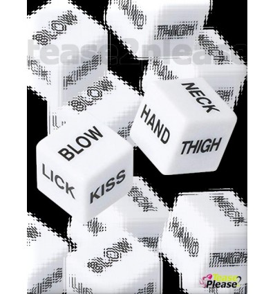 Dice set with text