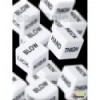 Dice set with text