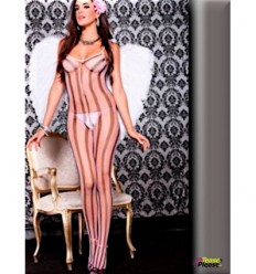 Two Tone vertical Stripe Bodystocking