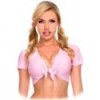 Pink Lycra Front Tie Top