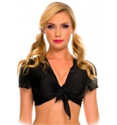 Black Lycra Front Tie Top
