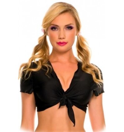 Black Lycra Front Tie Top